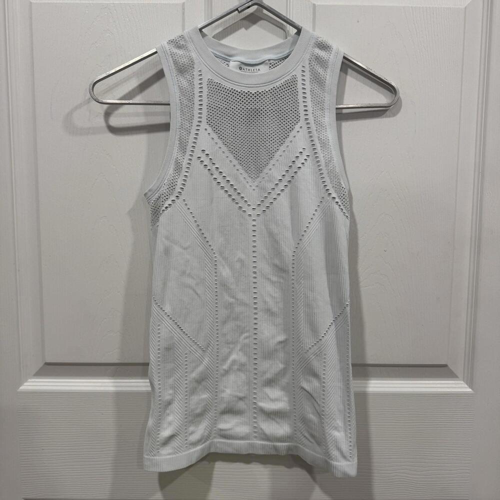 Women’s Athleta Top Tank Mesh Xsmall Xs Baby Blue? Xsmall Mesh Design Athlete